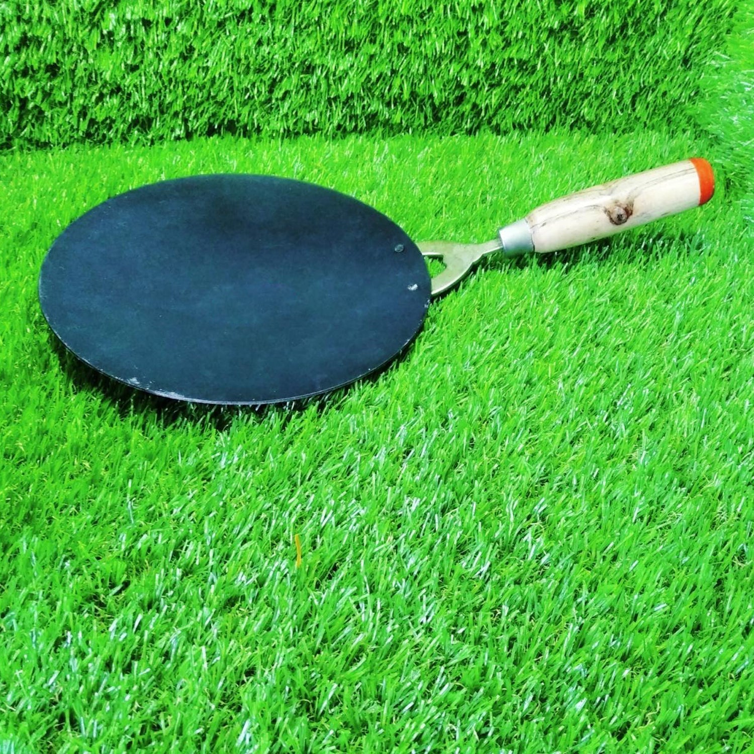 2692 Wooden Handle Roti Tawa used in all household and kitchen purposes for making rotis and parathas etc. freeshipping - DeoDap 2692 Wooden Handle Roti Tawa used in all household and kitchen purposes for making rotis and parathas etc. freeshipping - DeoDap